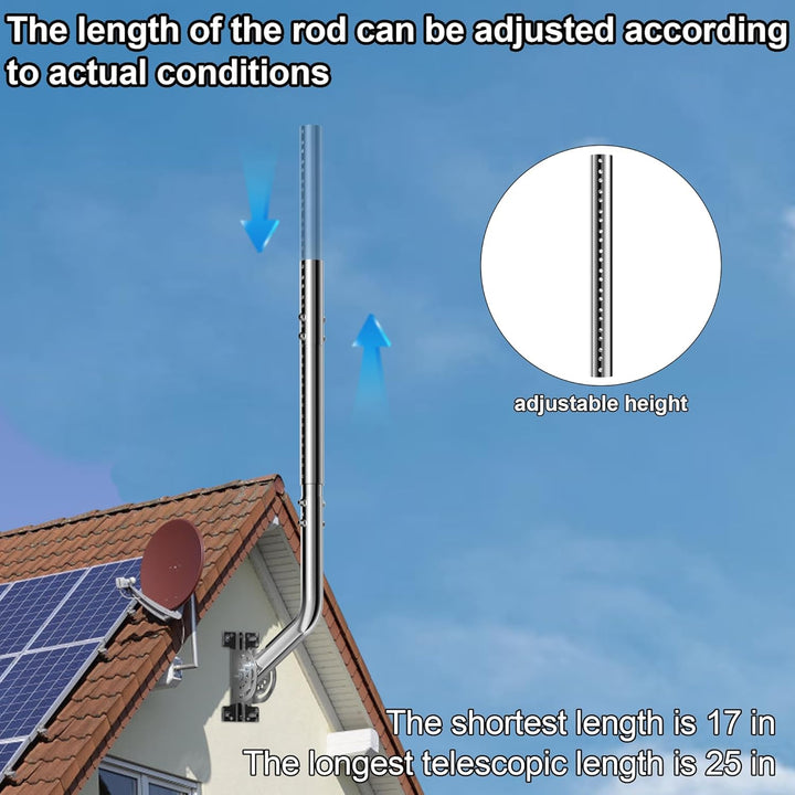 Universeller Antennenmast für Fernseh-, Satelliten-, Radio- und WLAN-Antennen - Verstellbarer Stände