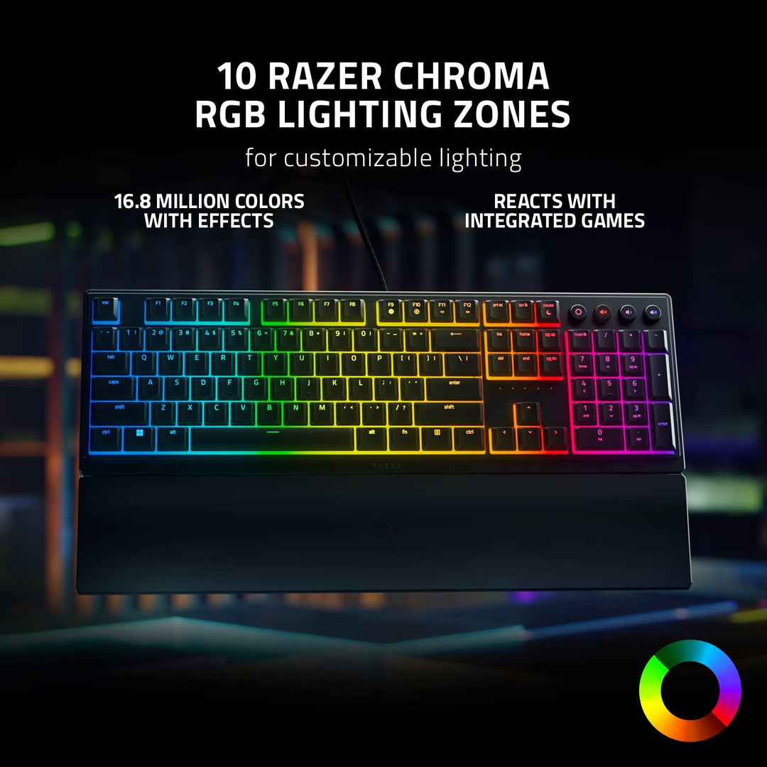 Razer Ornata V3 - Flache Mecha-Membran-Gaming Tastatur (Hybrid Mecha-Membran-Switches, Magnetische S