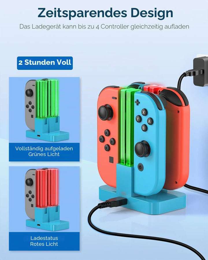 FYOUNG Switch Controller Ladestation Kompatibel Mit Nintendo OLED Joy Con - Quad Ladestation Zubehör