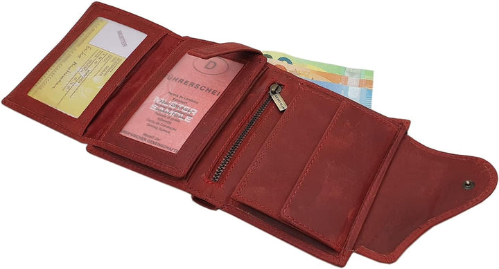 myledershop Vollrindleder Damen Hochformat Geldbörse/Geldbeutel/Portemonnaie mit Aussenriegel mit Li