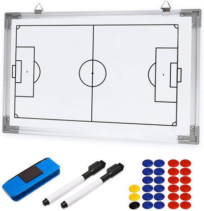 Holzsammlung Profi Coaches Whiteboard Tragbar Taktiktafel für Fussball mit Magnete, Stifte und Radie