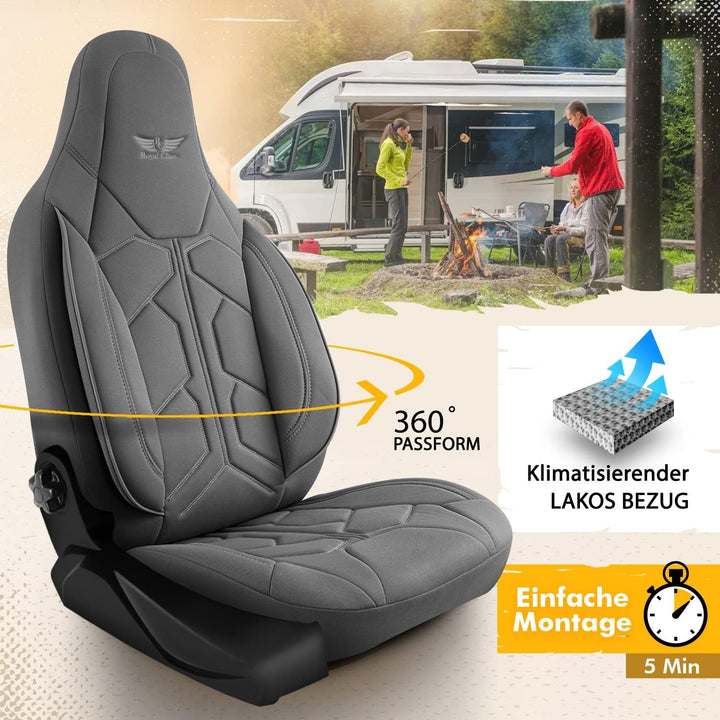 RC Royal Class Pilotensitzbezug Sitzbezüge Schonbezug Set passend für Wohnmobil Ducato Camper Hymer