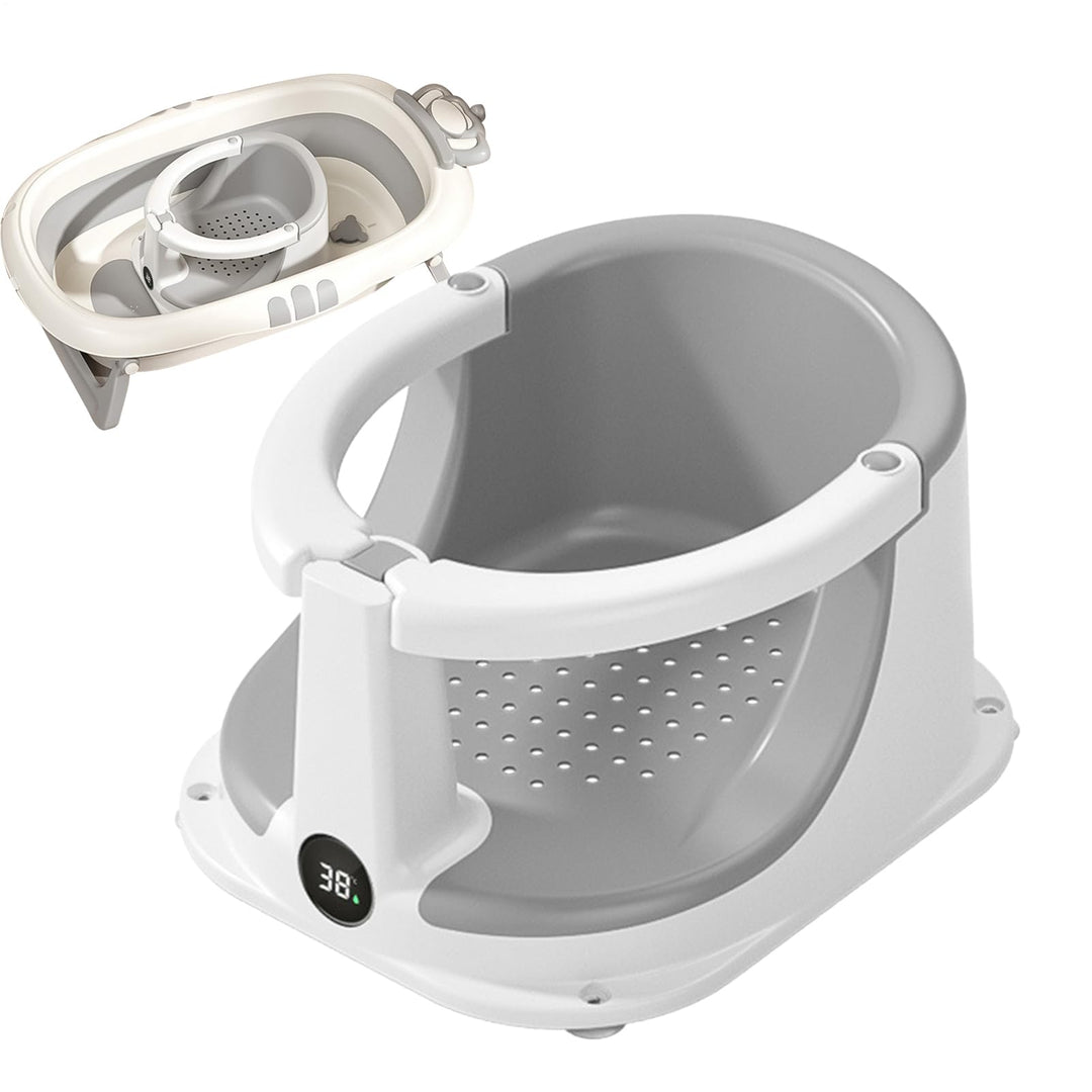 Baby Badewannen Sitzhilfe | Rutschfester Badesitz Mit Temperatur-Sensor Für Sitzende Babys,Sicherhei