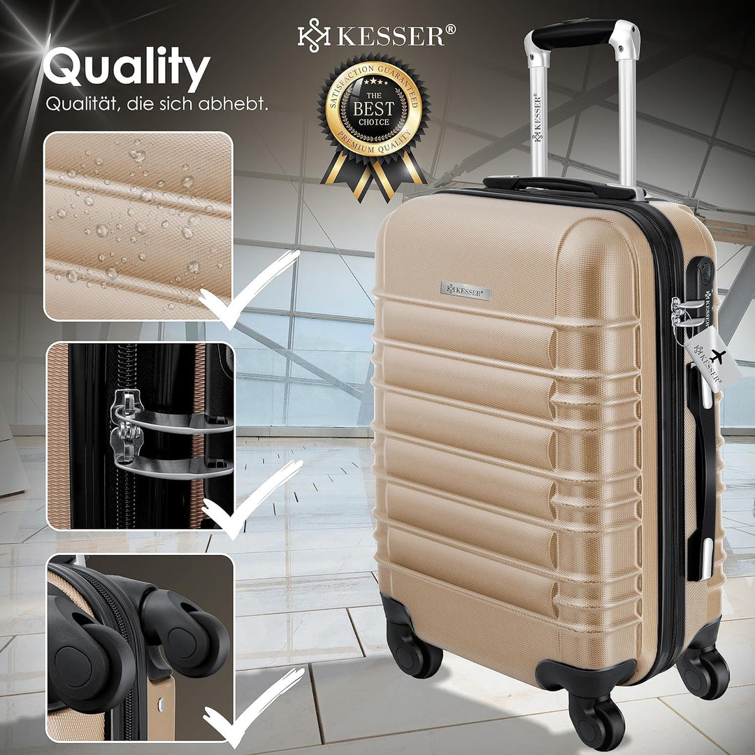 KESSER® Handgepäck Reisekoffer Hartschalen-Koffer Inkl. Kofferwaage + Gepäckanhänger Trolley Gepäck