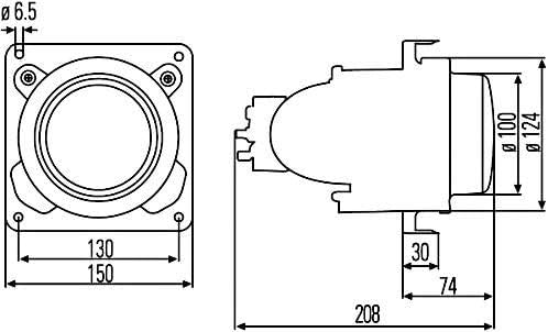 HELLA - DE/Halogen-Scheinwerfereinsatz, Fernscheinwerfer - 24V - rund/flach - Referenzzahl: 17.5 - E