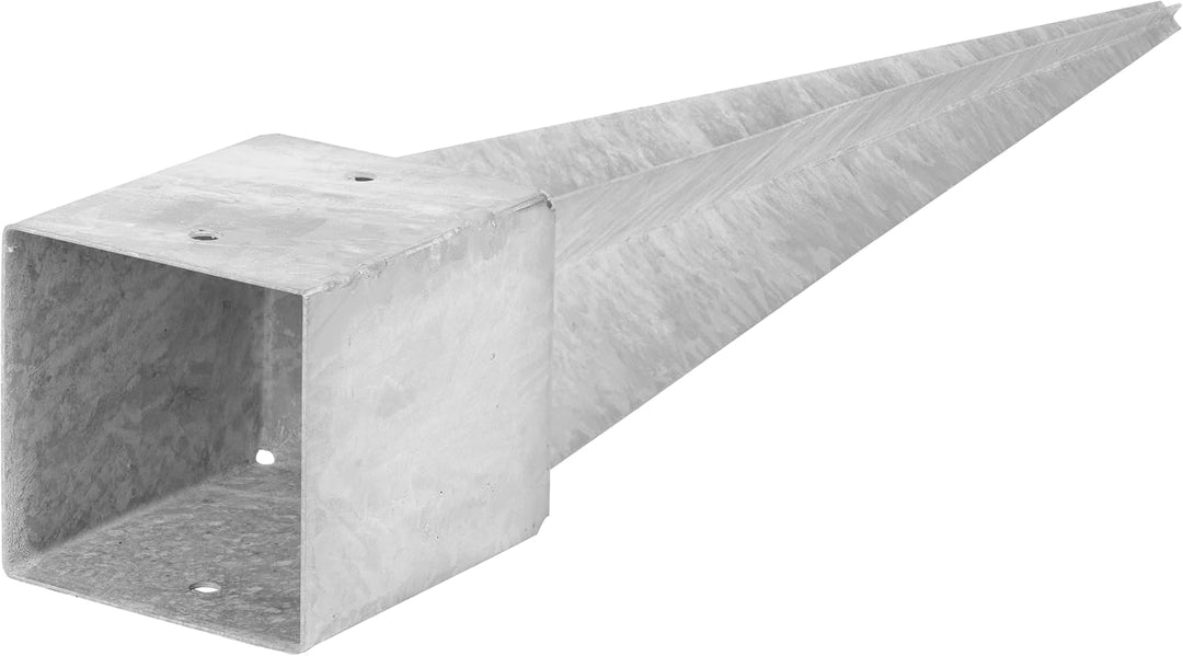 ADGO Einschlagbodenhülse - 4er Set Pfostenträger 120x120 Länge 750 mm - Zaunpfostenträger - Bodenank