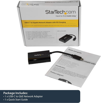 StarTech.com USB-C auf Gigabit Netzwerk Adapter mit PD 2.0 - USB 3.1 Typ-C 1Gbit/s NIC/Netzwerkadapt