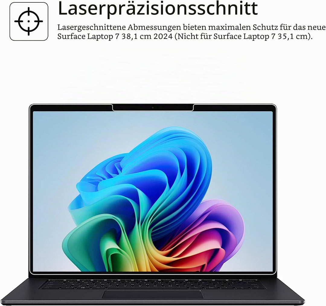 MEGOO Microsoft Surface Laptop 7 (2024, 15 Zoll) Glas Schutzfolie - Kratzfest, Einfache Installation