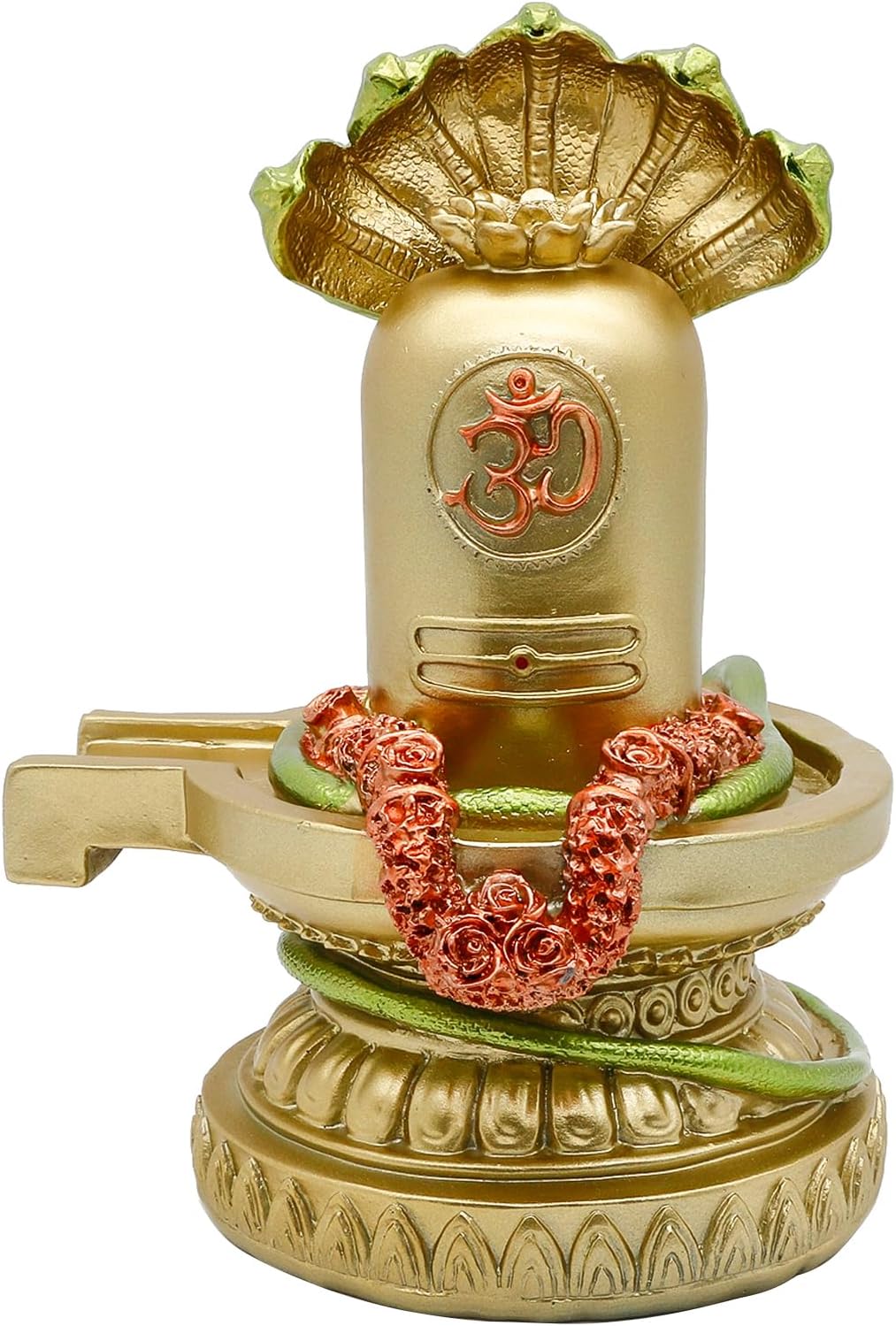 BangDa Bangda Hindu-Lord Shiva-Statue 6.3" X 5.9" X 8.5"H Shiva Lingam Gold, Gold