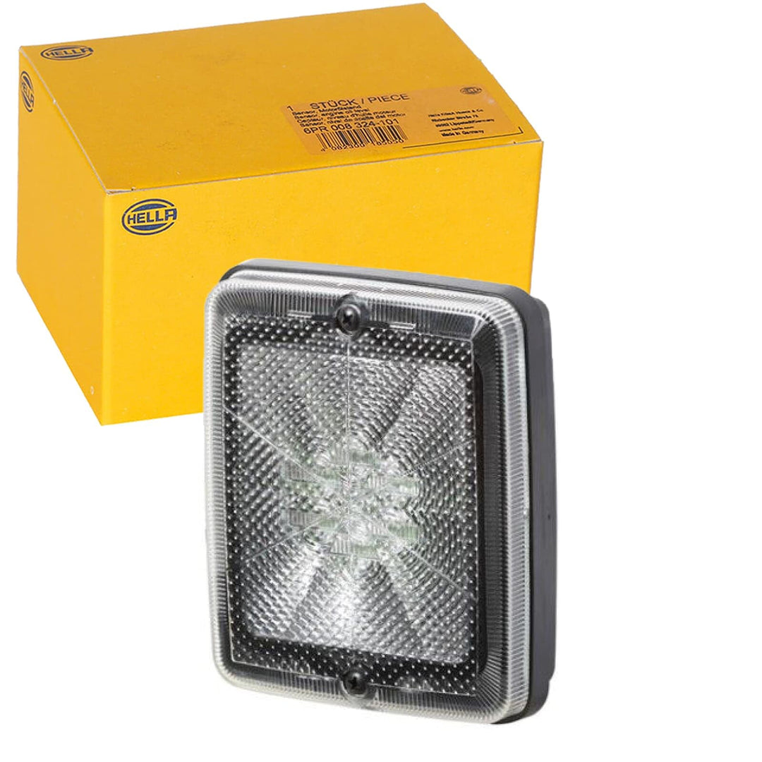 HELLA - Nebelschlussleuchte - LED - 24V - Einbau - Lichtscheibenfarbe: glasklar - Stecker: Flachstec