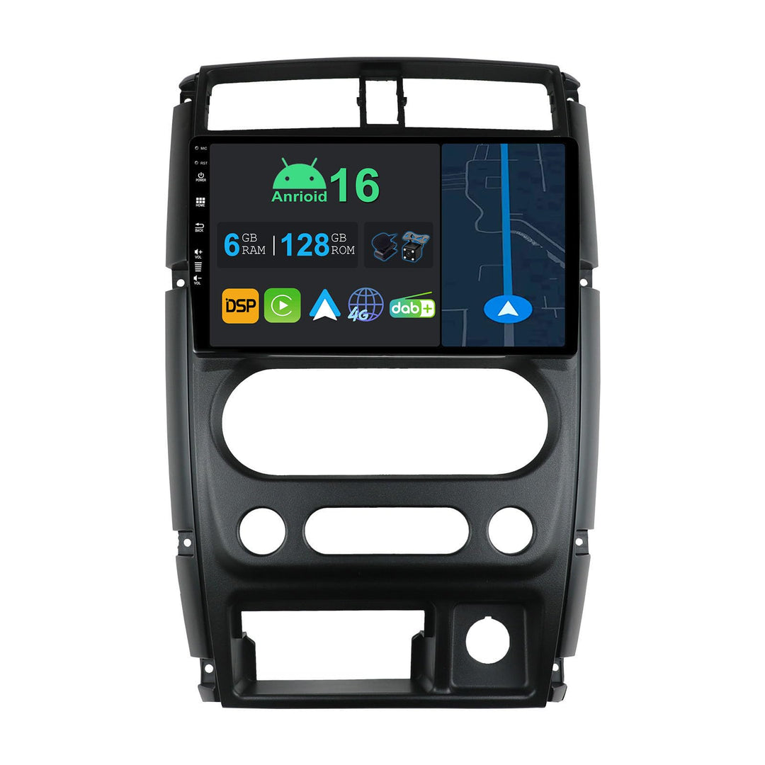9 Zoll Android 14 Autoradio mit Navi Für Suzuki Jimny 2007-2015 |Octa Core|6GB 128GB|Eingebaut 4G LT
