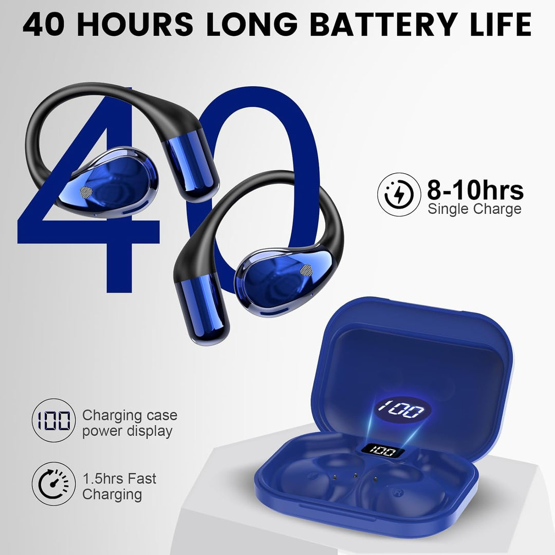 Open Ear Kopfhörer Bluetooth 6.0 mit HD Mic, Kopfhörer Kabellos Bluetooth HiFi Stereo mit Ohrhaken,