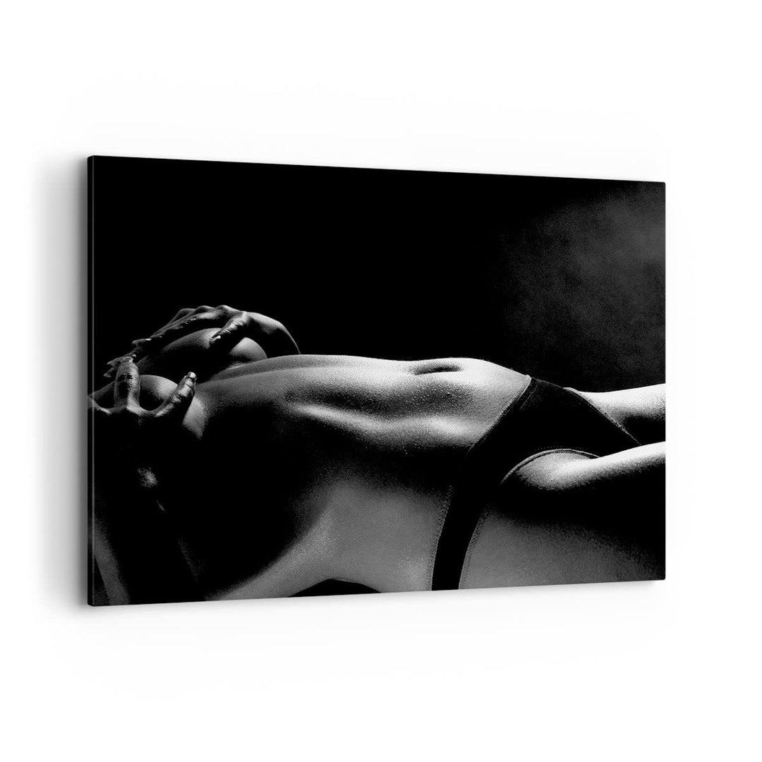 Bilder auf Leinwand 100x70cm Leinwandbild mit Rahmen Anatomie Frau nackt Gross Wanddeko Bild Schlafz