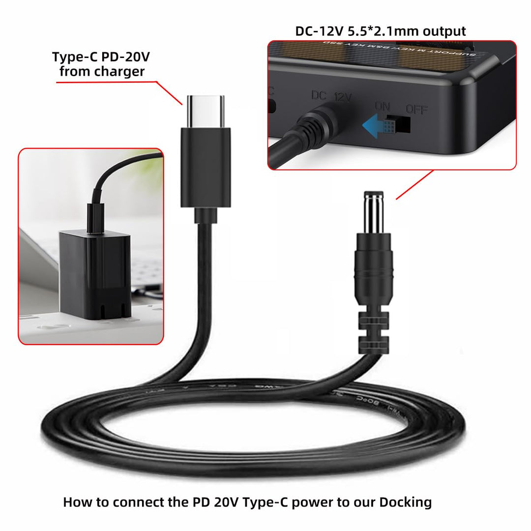 cablecc Dual-Bay Cloner 20 Gbit/s NVME M.2 NGFF M-Key auf USB-C One-Click Offline Clone Backup Gehäu