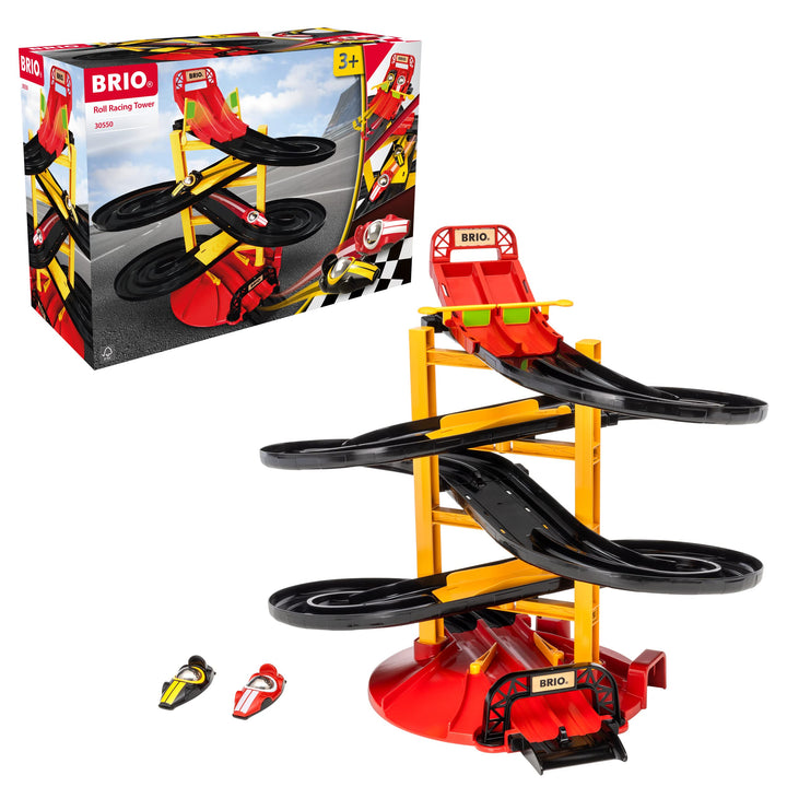 BRIO 30550 - Rennbahn-Turm mit Zwei Rennwagen - Rennwagen-Spielzeugset für Kinder ab 3 Jahren, Spiel
