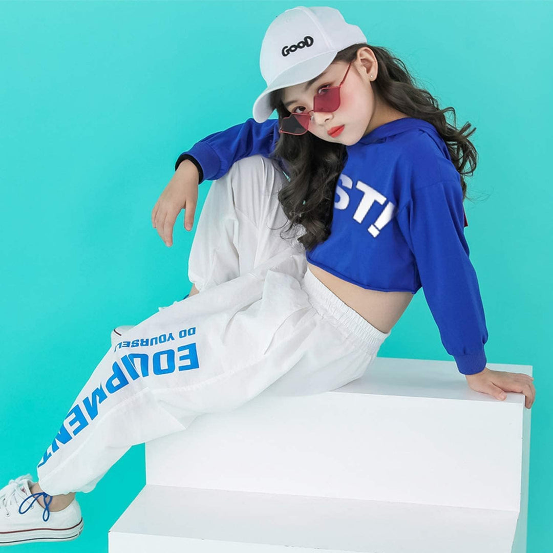 LOLANTA Mädchen Hip Hop Kleidung, Street Dance Outfit, Hoodie, Joggerhose Kinder Trainingsanzug Set,