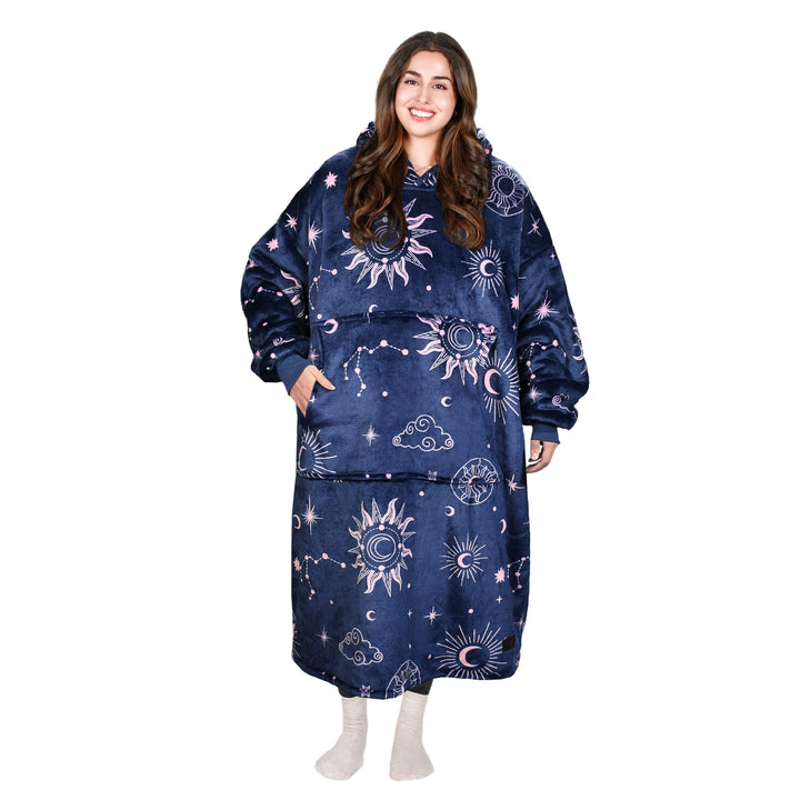 Catalonia Classy Extra Lange Sherpa Hoodie Decke, Flauschige Übergrosse Kuscheldecke mit Ärmeln und