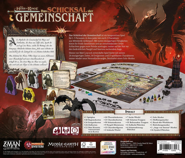 Z-Man Games Der Herr der Ringe: Das Schicksal der Gemeinschaft, kooperatives Brettspiel mit dem Pand