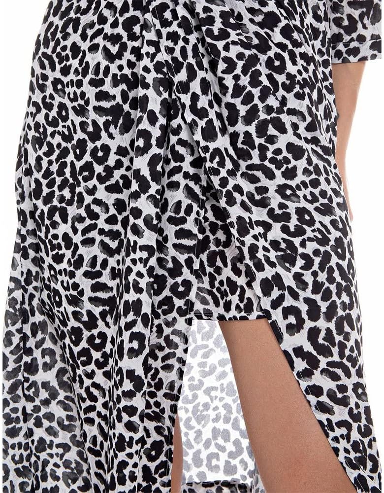 Replay Damen W9680 Kleid L 010 Natural White/Black, L 010 Natural White/Black