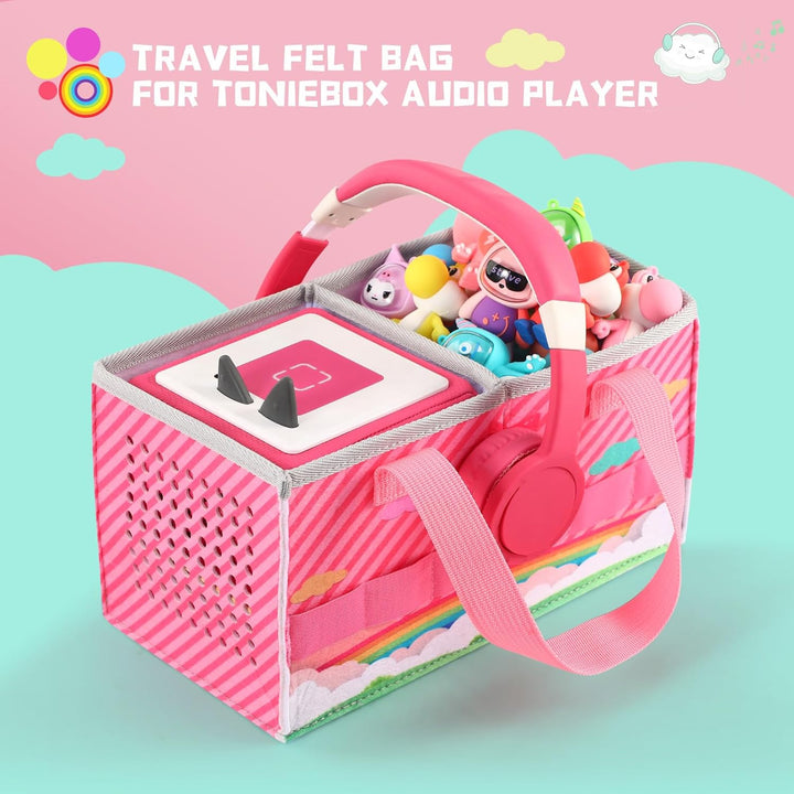 Tragetasche für Toniebox Starter Set und Tonies Figur, Schutzhüllen-Organizer mit viel Platz für Zub