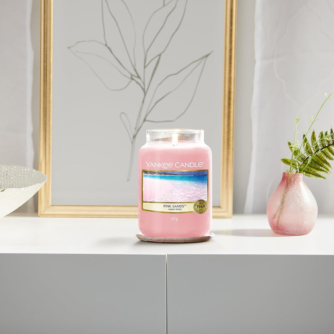 Yankee Candle Duftkerze im Glas (Grosse Kerze im Glas) | Pink Sands | Brenndauer bis zu 150 Stunden