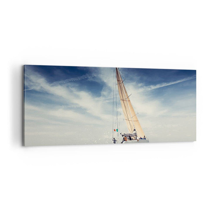 Panorama Bilder auf Leinwand 100x40cm Leinwandbild Segeln Yacht Reise Gross Wanddeko Bild Schlafzimm