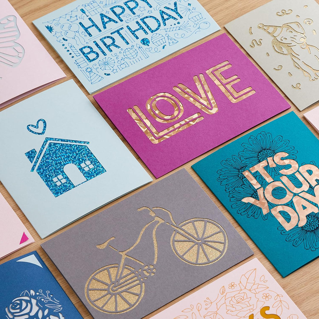 Cricut Cutaway -Karten | Pastell | 12,1 cm x 12,1 cm (Cricut -Grösse S40) | 14-Pack | Zur Verwendung