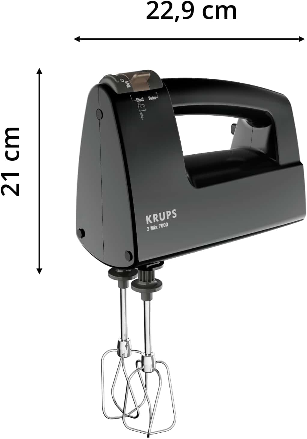 Krups F60858 3 MIX 7000 Handmixer 60 Jahre Edition | 500W |ergonomischer Griff | 1,65m-langes Kabel
