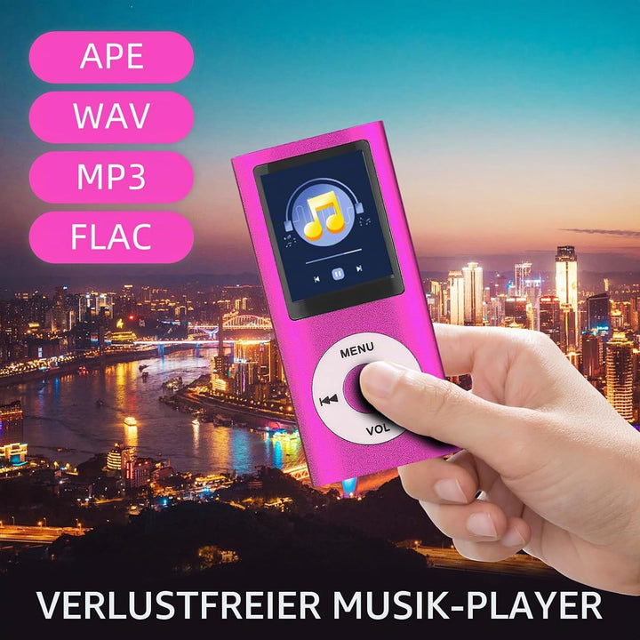 MP3-Player/MP4-Player Bluetooth 5.0, 1.8" Tragbarer HiFi-Musikplayer mit Verlustfreiem Sound und Lau