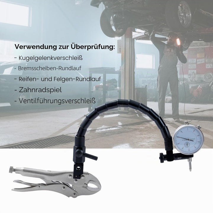 KATSU Messuhr Messgerät DTI 0–10mm mit Flexibler Armgriff Schraubstock Zangenbasis zur Prüfung von R