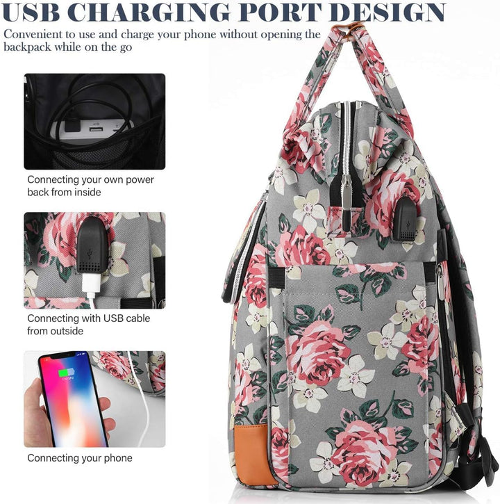 Rucksack Damen, Schulrucksack Mädchen Teenager15.6 Zoll Laptoprucksack mit Anti-Diebstahl, Arbeitsru