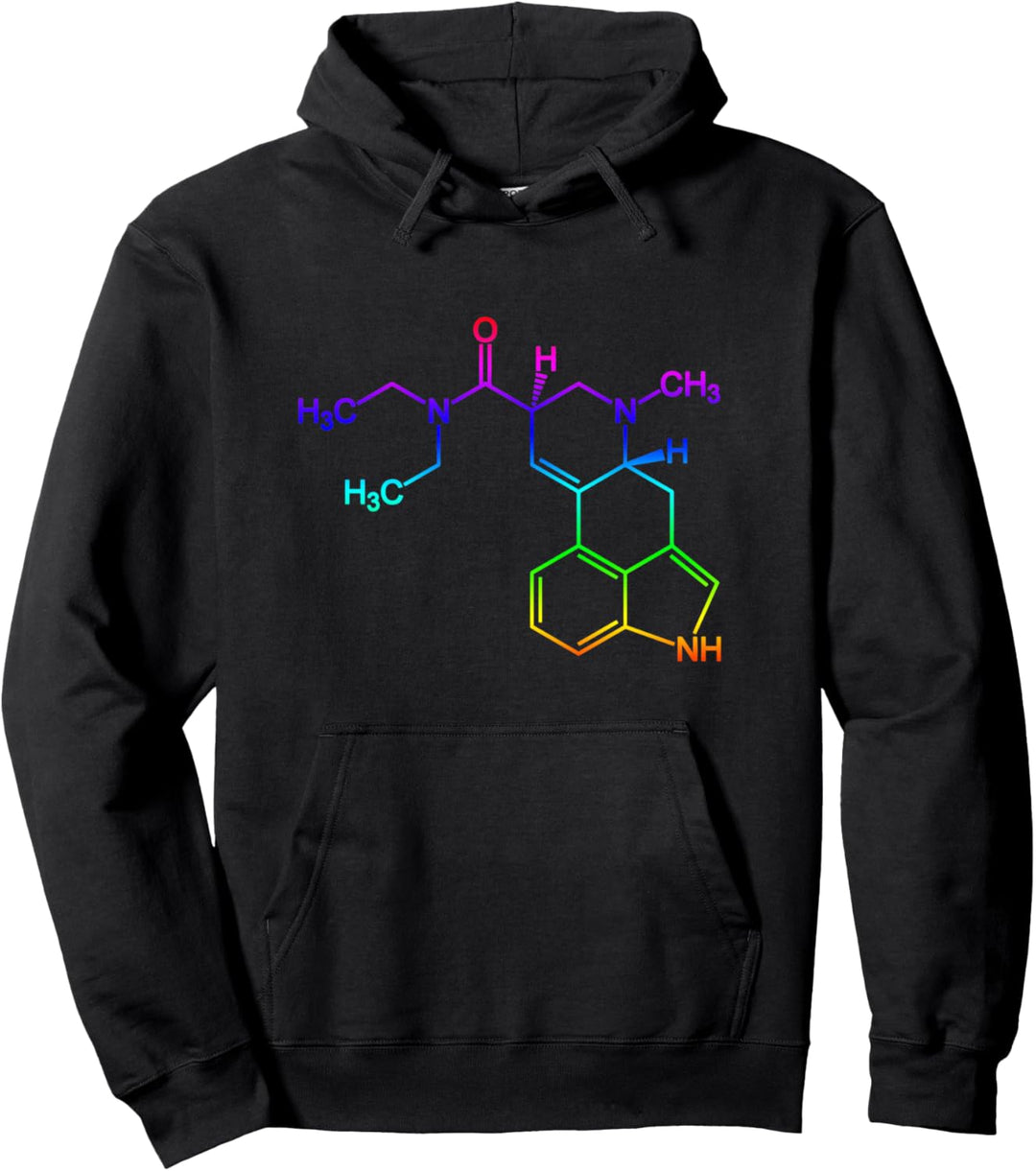 LSD Kleidung Strukturformel Lustiges Drogen Festival Pullover Hoodie