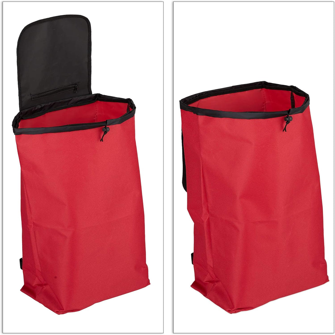 Relaxdays Einkaufstrolley, klappbar, 25 L Einkaufstasche mit Rollen, bis 10 kg belastbar, HBT: 91 x