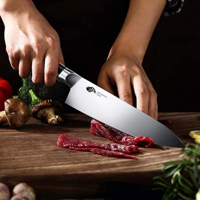 TUO Profi Kochmesser aus Deutschem Edelstahl, 20cm Chefmesser, Scharfes Küchenmesser mit Full Tang P