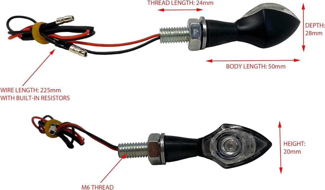 Motorrad LED Blinker mit Eingebauter Widerstände für Individuell Retro Cafe Racer & Streetfighter Pr