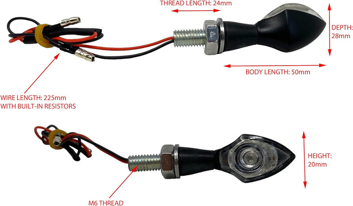 Motorrad LED Blinker mit Eingebauter Widerstände für Individuell Retro Cafe Racer & Streetfighter Pr