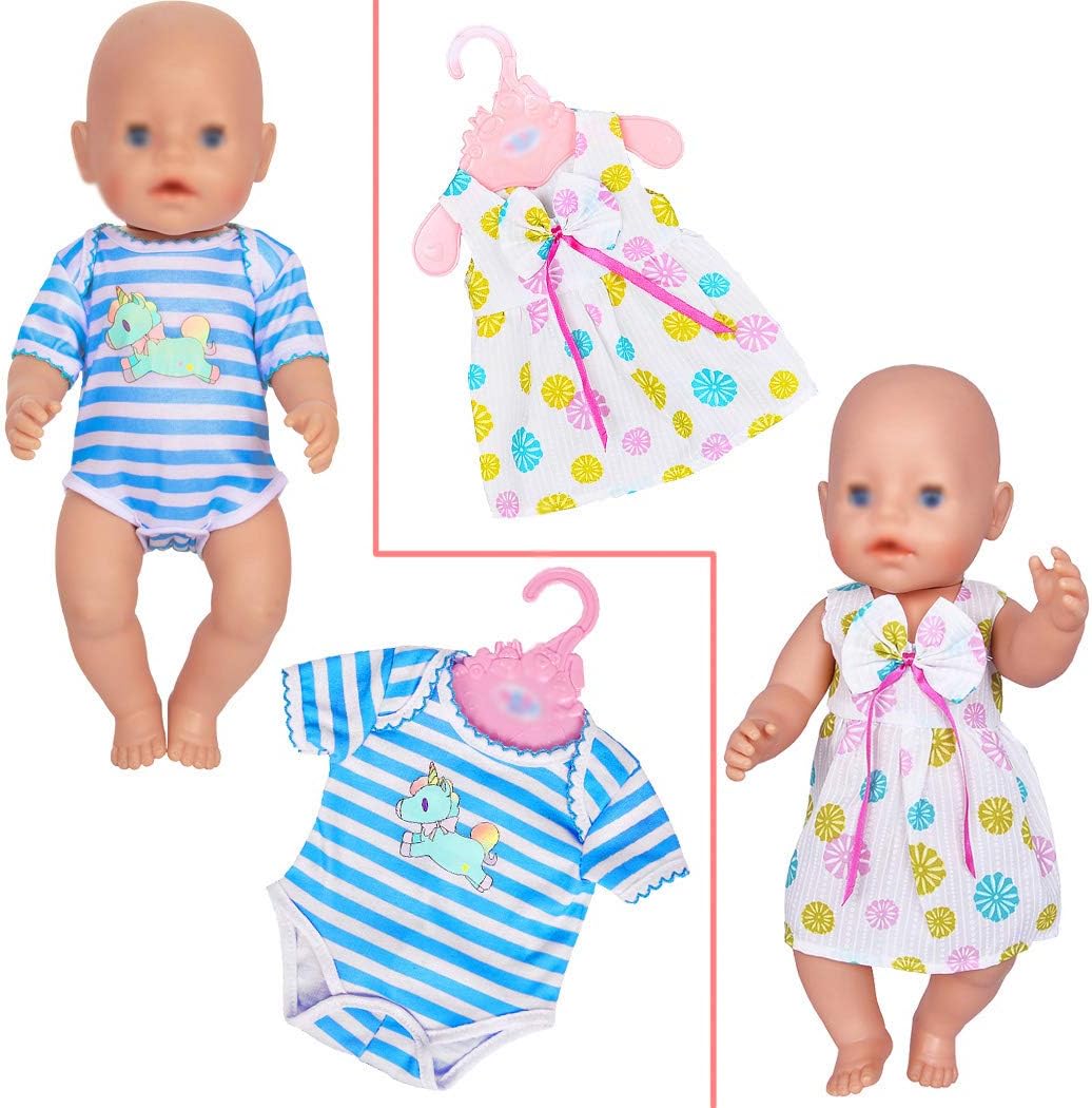 ebuddy 10 Sets Puppenkleider Outfits für 14 bis 16 Zoll Neugeborene Babypuppen und für 18 Zoll ameri