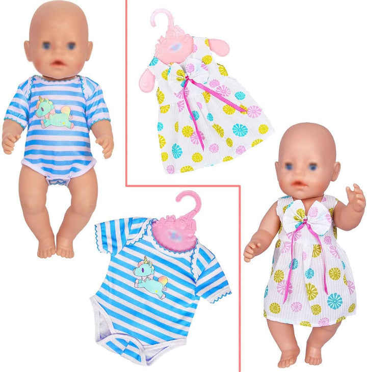 ebuddy 10 Sets Puppenkleider Outfits für 14 bis 16 Zoll Neugeborene Babypuppen und für 18 Zoll ameri