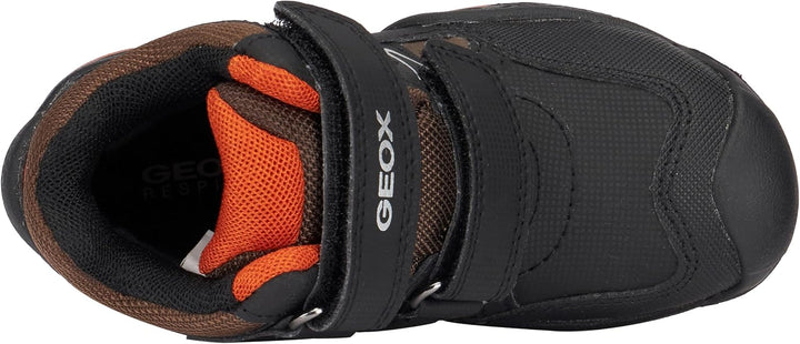 Geox Jungen J New Savage Boy B ASneaker 32 EU Black Dk Orange, 32 EU Black Dk Orange