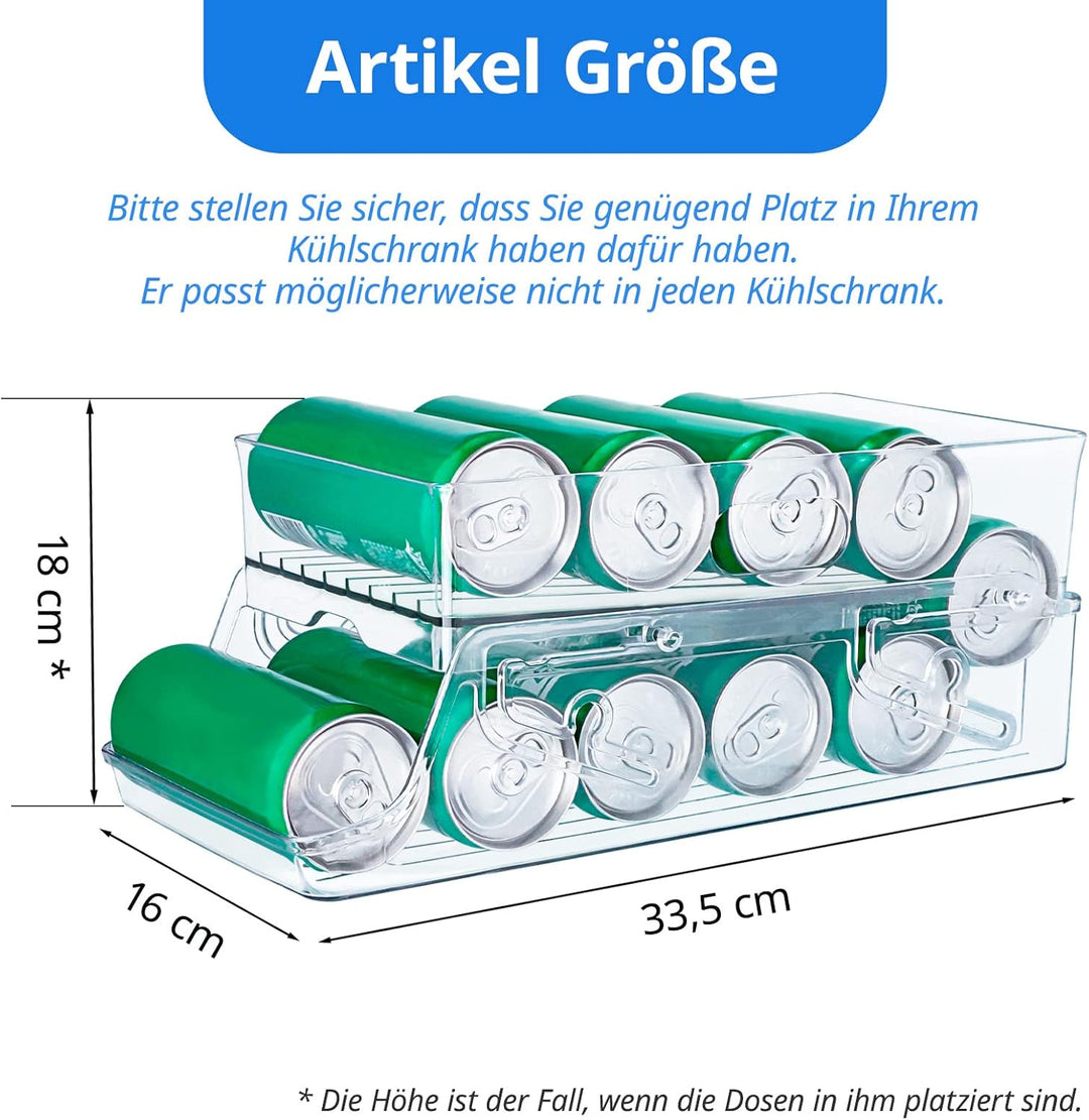 Mulaibdin Kühlschrank Organizer Dosen, Auto-Scrollen Dosenspender Kühlschrank, 2 Tier Fridge Organiz
