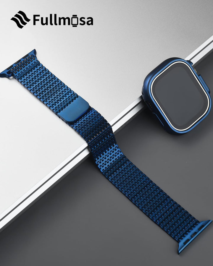 Fullmosa Kompatibel mit Apple Watch Armband Ultra2/Ultra 49mm, Magnetisch Edelstahl Ersatzarmband fü