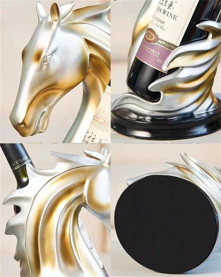 LL-COEUR Pferd Weinflaschenhalter Dekorative Weinregal Skulptur Weinständer Statue Flaschenregal Tis
