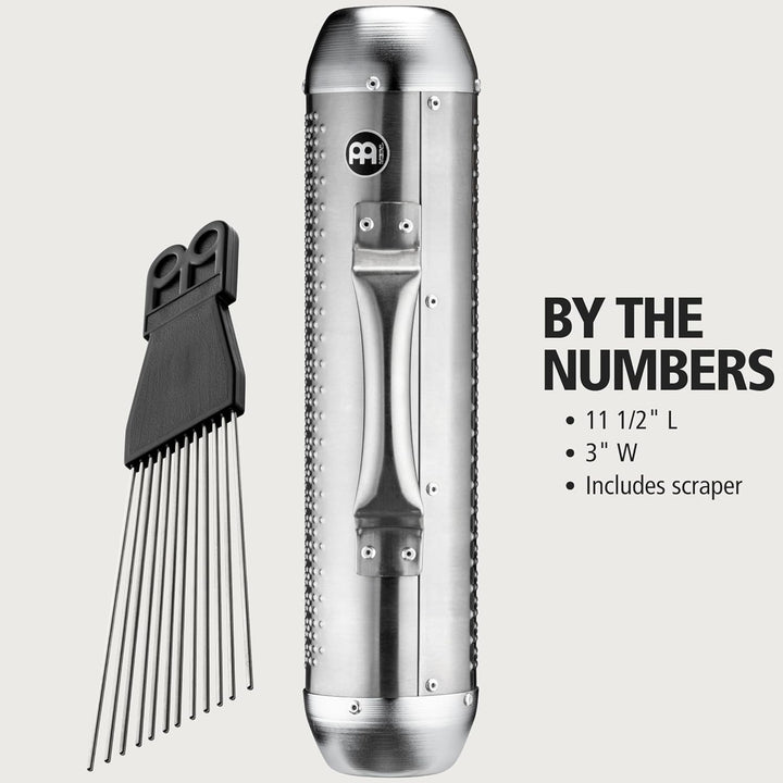 MEINL Percussion Merenge Güira Shaker medium - brushed steel + ABS Kratzer