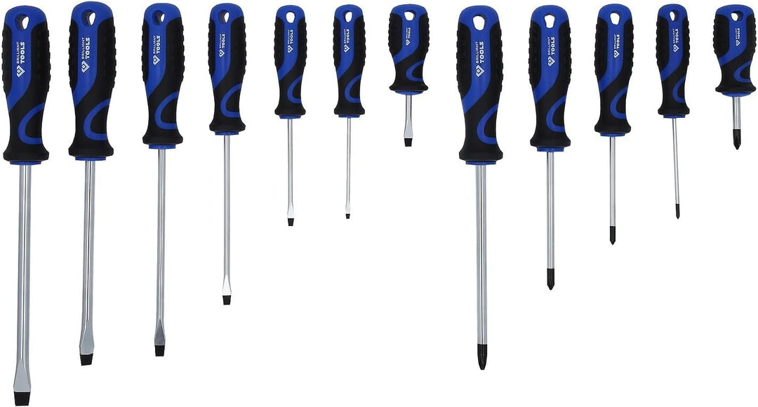 BRILLIANT TOOLS BT033012 Schraubendreher-Satz, 12-tlg, Schlitz, PH [Powered by KS TOOLS] 12-tlg., 12