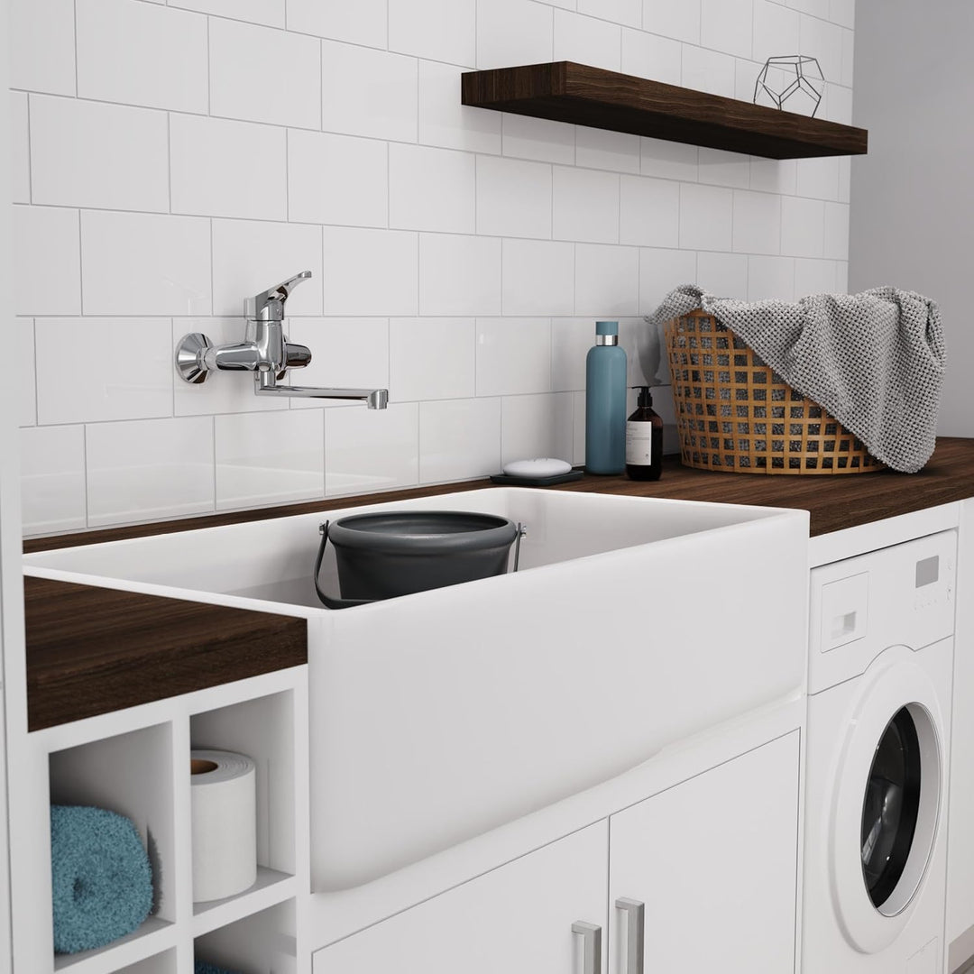 SCHÜTTE 22600 ATTICA Wandwasserhahn Chrom, Wand-Spültischarmatur 360°, ideal für Doppelspülbecken, W