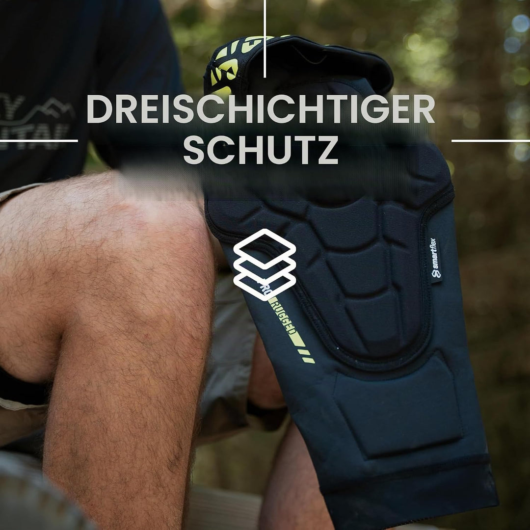 G-Form Pro Rugged 2 Knieschoner für Radsport, BMX, MTB, Downhill-Skateboard, Grösse S, Schwarz S Sch