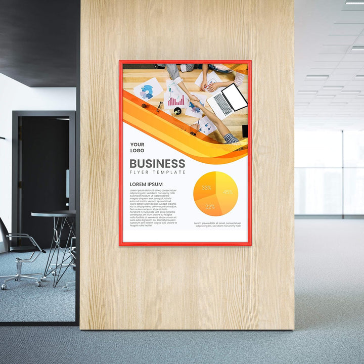 DISPLAY SALES Klapprahmen rot DIN A0 25 mm Plakatrahmen Wechselrahmen | Ecken auf Gehrung, DIN A0