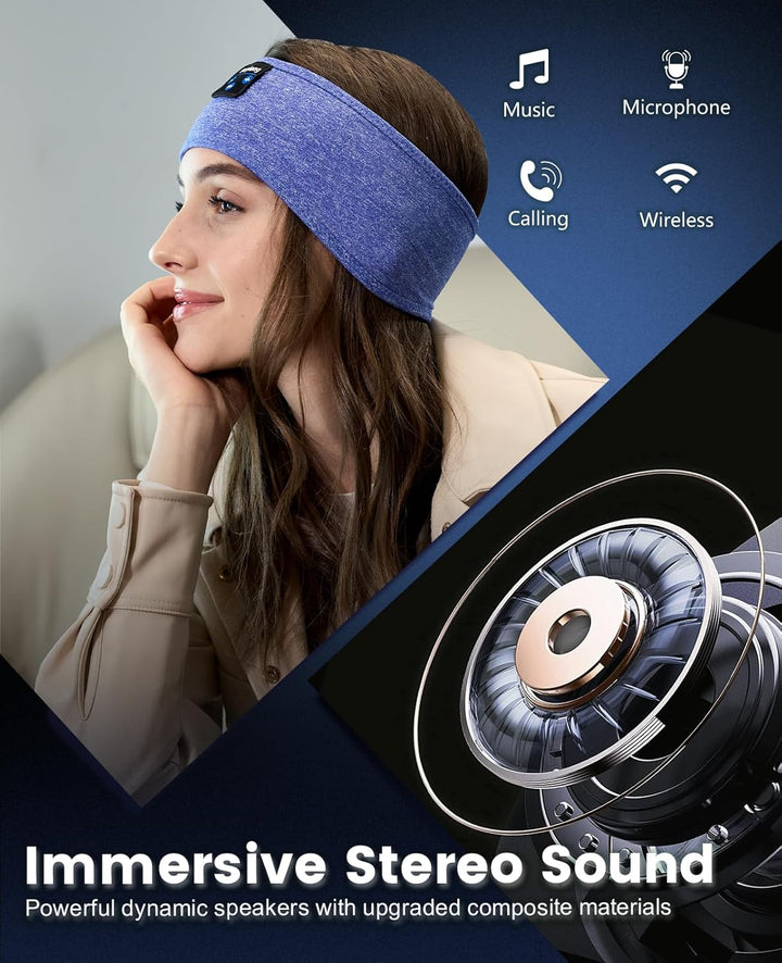 Schlafkopfhörer mit Bluetooth, Schlafhelm, Musik, Sport, Kopfband, Bluetooth, ultraweich, für Seiten