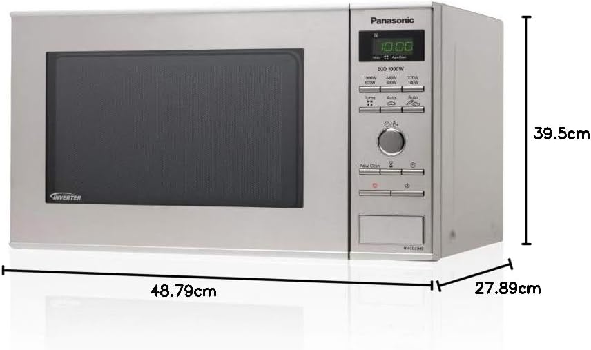 Panasonic NN-SD27HSGTG Inverter Mikrowelle (1000 Watt, Solo Mikrowelle, 23 Liter) edelstahl, ohne Da