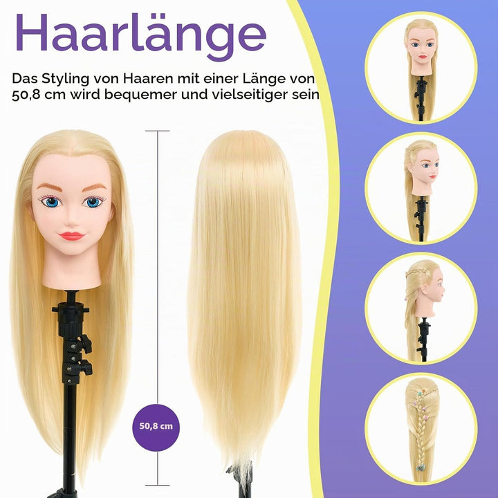 Neverland Frisierkopf Echthaar 20 Zoll 100% Synthetisches Haar Trainingsköpfe für Friseure frisurenk